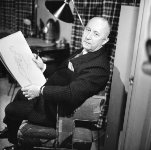 Christian Dior as featured in a CBS celebrity interview program entitled 'Person to Person,' November 7, 1955.